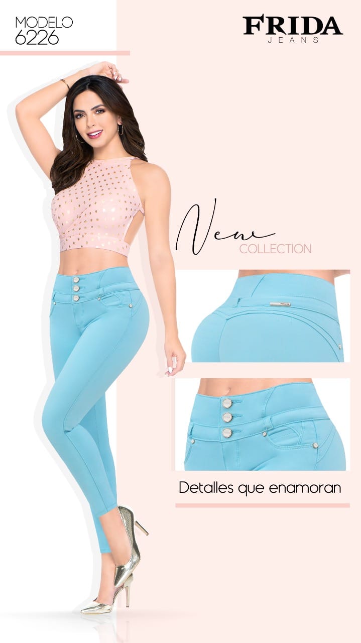Jeans Mujer Pantalón Colombiano Mezclilla Strech Push Up 22